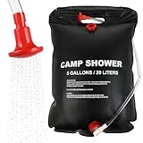 20L Campingdusche Solardusche - Mobile Campingdusche Set Shower Outdoordusche mit EIN-/ausschaltbarem Duschkopf und abnehmbarem Schlauch geeignet für Camping Garten und Outdoor-Aktivitäten (schwarz)