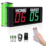 GAN XIN Digitale Anzeigetafel mit Fernbedienung 1.5 Zoll LED Anzeigetafel Scoreboard für Basketball, Fußball, Volleyball