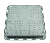 Megaa store Kanaldeckel Kunstoffdeckel Schachtdeckel | 700mmx700mm KL-A15 Gully Brunnendeckel Kunststoffschacht Schachtabdeckung Kontrollschacht (Grau)