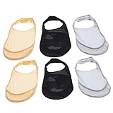 Garneck 3 Paar Damen Unsichtbare Atmungsaktive Eisseide Füßlinge mit Silikon anti rutsch beschichtung Halbhohe Elastische Halbsocken für High Heels in Schwarz und Hautfarbe