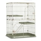 Generic Katzenkäfig mit 3/4-stöckigem Draht, Laufgitter-Gehege mit Katzenhängematte, Katzenkiste mit 3 Plattformen, 3 Vordertüren und 2 Rampenleitern, abnehmbare Metallhütten (Farbe: C, Größe: 99,1 x