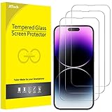 JETech Full Screen Schutzfolie für iPhone 14 Pro 6,1 Zoll, 9H Panzer Schutz Glas Folie Displayschutz Hat Keinen Einfluss auf die Hülle, HD Klar, 3 Stück