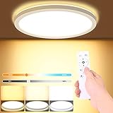 LEZOE LED Deckenleuchte Dimmbar mit Fernbedienung, 18W 1800lm Deckenlampe led Dimmbar 3000-6500K, Flach LED Panel Für Badezimmer Schlafzimmer Wohnzimmer Küche Keller Diele Balkon Ø220*H25mm