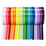 Satinband, Tapsin 18 Farben Geschenkband 10mm x 22m Geschenkbänder Bänder Schleifenband Stoffband für Basteln Party Kunsthandwerk Luftballons Hochzeiten