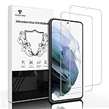 Three-Tree Schutzfolie für Panzerglas für Samsung Galaxy S21, 2 Stück Hochpräzise Fingerabdruckerkennung 9H Härte Display Schutzglas für Samsung S21