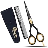 Professionelle Friseurschere, japanische Edelstahl-Salonschere – 16,5 cm – Feinjustierbare Spannschraube – Premium-Schere zum Haarschneiden (Gerade 6.5')