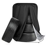 Riisoyu Universale Reifenabdeckung für 4, Autoreifen wasserdichte Reifen Schutzhülle Tasche Reißverschluss Tunnelzug Reifenhülle Große Reifentaschen Reifensack Ersatzradabdeckungen Ø80cm x H115cm