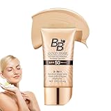 Gold Snail BB Cream Concealer Sunscreen, BB Cream Light, BB Cream Tinted Moisturiser SPF 50, Gold Snail Sunscreen BB Cream Tinted Moisturiser Face Women Make-Up Concealer Foundation (1pc Ivory)