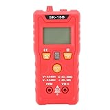 Intelligentes Digitalmultimeter, Kfz-Elektrotester mit Berührungsloser Spannungsfunktion, Mini-Taschenmultimeter Misst Spannung, Strom, Kapazität, Widerstand, Rot