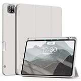 ZOYU Hülle, mit Stifthalter für iPad Pro 11 2022/2021/2020, Unterstützt das Aufladen von Pencil 2, Auto Sleep/Wake, Smart Folio Stand Case, Grau