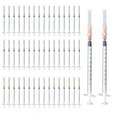 SENLINLIN 50 Stück 1 ml Kunststoff-Spritzen, Mehrzweck-Dosier- und Messwerkzeuge zum Nachfüllen und Messen von Flüssigkeiten, wissenschaftliche Labor-Experimente, Fütterung von Haustieren, einzeln