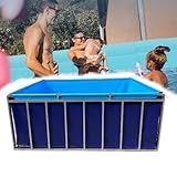 Frame Pool/Schwimmbecken Pools 1 1,5 2 3 m rechteckiger Pool mit Metallrahmen, oberirdische Schwimmbecken im Garten/Piscina Para Adultos für die Familie, 1x1x0.9m(4.9x3.2x2.9f