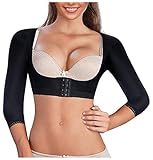 Chumian Damen Oberarme Schlanker Shaper Post Chirurgisch Kompression Ärmel Haltungskorrektur Figurformende Shapewear Körperhaltung Korrektor Nahtlose Shaping-Effekt Top, Schwarz, M