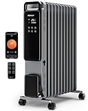 Pro Breeze 2500W Ölradiator mit 11 Lamellen, Smart Heizung elektrisch - Ölradiator energiesparend, 3 Heizstufen, Einstellbares Thermostat, WLAN, 24h Timer, Touch Display & Sicherheitsabschaltfunktion