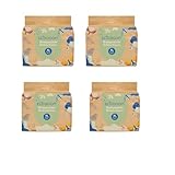 ECOBOOM Öko-Windel aus Bambus, 70 % biologisch abbaubar, hypoallergen (Größe 5/XL, 12-17 kg, 4 Beutel, insgesamt 112