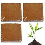 Gepresste Kokoserde,Expandierende Pflanzerde,Kokosfaserziegel,Blumenerde,Nährstoffreiche Blumendünger für Topfpflanzen,Einfach zu Verwenden,für die Gartenarbeit (3PC)