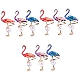 SHERCHPRY 9 Stk Damen Party-Brosche Flamingo-Emaille-Anstecknadel Vogel-Emaille-Pin Lebkuchenmann-Anhänger Mädchen geschenke Flamingo-Brosche Kleiderbrosche Europäisch und amerikanisch Stift