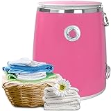 Syntrox Campingwaschmaschine Rosa, 3,0 Kg Fassungsvermögen, Timer-Funktion, Geräuscharmer Betrieb, 380Watt