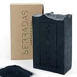 SERRADAS SABÃO ORIGINAL Natürliche und handgefertigte Seife mit Holzkohle und Himalaya-Salz, Akne, ölige und empfindliche Haut, handgemachte Seife, vegan, antibakteriell, ohne Parabene, ohne Chemikali