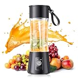 Tragbarer Mixer für Smoothies und Shakes – Personal Blender kabellos USB wiederaufladbar, Mini Mixer mit 6 3D-Edelstahlklingen, frisch gepresst in 9 Sekunden für Reisen, Picknick, Sport