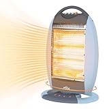 Homelux Heizstrahler 3 Heizstufen Halogen Heizgerät, Oszillierendes Halogen Heizung,1200W, Kein Rauschen, Sicherheit Schutz