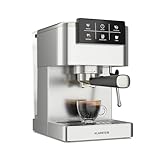 Klarstein SteelPresso Touch Siebträgermaschine – 20-Bar, 1350 W, Edelstahl, 1,5-L-Wassertank, Touch-Display, Integrierter Milchaufschäumer, Kompaktes Design, Kaffeemaschine