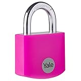 Yale - YE3B/32/116/1/P Standardsicherheit 32 mm Aluminium Vorhängeschloss - Rosa - offener Stahlbügel - 3 Schlüssel