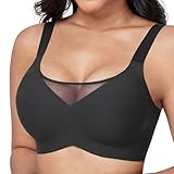 OXYIBRAS Modisch Mesh BH Damen Ohne Bügel Nahtloser BH Atmungsaktiv Bralette Damen Minimizer BHS T Shirt Schlaf BH Mit ZusäTzlicher BH-VerläNgerung BKL