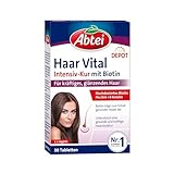 Abtei Haar Vital Intensiv-Kur - hochdosiertes Biotin, Zink und Vitamin B-Komplex mit Depot-Effekt - für kräftiges, glänzendes Haar - laborgeprüft, vegan - 30 Tabletten