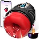 Elektrischer Masturbator Masturbieren für Männer 9 Vibration, Penistrainer App-steuerung mit Heizstab, Sex Spielzeug für die Männer Solo Masturbatoren Oral Vibrator Penis Sexspielzeug