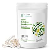 LEERKAPSELN 00 Gelatine, 1000 Leere Kapseln zum Befüllen, Kapselhülle leer, Deutsche Expertise, Empty capsules, Premium Qualität von Detox Organica