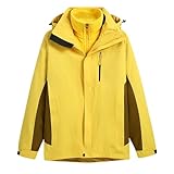 NSICBMNO Wasserdichte Herren-Jacke mit Kapuze, 3-in-1-Wanderjacke, Übergröße, Wintermantel, lässige Kapuzenjacke, Softshell-Jacke, Arbeitskleidung, Fleece-Jacken, Outdoor-Windbreaker-Jacke mit