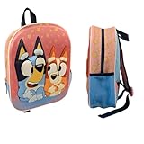 mybagstory - Rucksack Bluey 3D – Kinder 31 x 26 x 10 cm – Relief-Effekt – 1 Reißverschlussfach + Netzfach – verstellbare Träger – Kindergartentasche – Geschenkidee