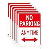 OLANZU Schild mit Pfeil 'No Parking Anytime', 25,4 x 35,6 cm, Aluminium, Ingenieurqualität, rostfreies Metall, kein Parken für Auffahrt, UV-geschützt, kein Parken, freistehendes Schild für drinnen und