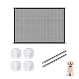 Treppenschutzgitter Ausziehbar,Türschutzgitter Ohne Bohren,Baby Absperrgitter Schutzgitter Treppe,Hundeschutzgitter,Treppenschutzrollo,Hundetürgitter für Küchen,Drinnen Innen Außenbereich (110x72 cm)