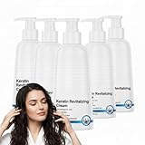 Keratin-Haarmaske, Leave-in-Reparaturmaske, Spülung für trockenes und geschädigtes Haar, Tiefenwirksame Feuchtigkeitspflege, Glättende Keratin-Spülung (5PCS)