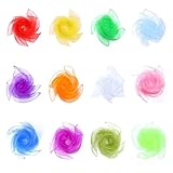 Jongliertücher, 12 Stück Chiffontücher Set, 60 x 60cm Square Bunte Tanz Chiffontücher, Chiffontücher für Party-Aktivitäten Zubehör Dekoration, Jonglieren und Sensorisches