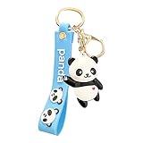 Schlüsselring Tasche Winkende Panda Schlüssel Winkende Tiere Schlüsselanhänger Weibliches Geschenk Anhänger PVC Auto Für Männer Schlüsselanhänger Japan (Blue, One Size)
