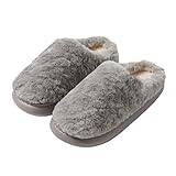 Generisch Lammfell Hausschuhe FüR Herren Und Damen, Flauschige Und Bequeme Winterhausschuhe, Weiches Elegant Stoffpantoletten, Warme Und Rutschfeste Schuhe Mit Dicken Sohlen, Stumme Slippers