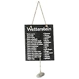 Cepewa Wetterstation Stein auf Schiefertafel Wettertafel Schild Tafel beschriftet 20 x 25 cm
