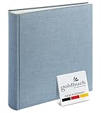 goldbuch 31607 Fotoalbum Summertime Trend 2, Fotobuch mit 100 weißen Seiten mit Pergamin Trennblätter, Foto Album mit Leinen Einband, bis zu 600 Bilder, Hochwertiges Papier, Blau / Grau, 30 x 31 cm