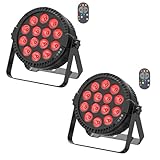 DayFlicker 2PCS 14 * 6 W LED Par Licht, 4 in1 RGBW Disko Party Bühnenlicht mit Fernbedienung 4/8 CH Master-Slave Selbstfahrend Par Licht Scheinwerfer Geeignet für Festivals Club DJ Bühne Hochzeit