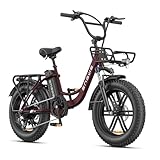 ENGWE E Bike Herren mit 48V 13Ah Batterie, 20 * 4.0 Zoll, 7-Gang Getriebe mit LCD-Display, 250W Motor & 25km/h, Reichweite bis zu 120km L20/L20 Boost (L20 Boost, Rot)