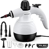 Handdampfreiniger, Dampfreiniger, Reinigungsdampfer, tragbarer Mehrzweck-Dampfreiniger mit Sicherheitsschloss und 10-teiligem Zubehör-Set zum Entfernen von Schmutz, Fett(Weiß)