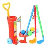 HEMOTON Kleinkinder Golfspielset, Kinder Golfkoffer Spielset Sportspielzeug – Golfschläger Spielzeug für drinnen und draußen für Jungen und Mädchen 2 3 4 5 Jahre alt