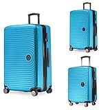 Hauptstadtkoffer Mitte - Set of 3 Suitcases - Hand Luggage Suitcase 55 cm, Medium Suitcase 68 cm + Large Travel Suitcase 77 cm, Hard Shell ABS, TSA - Cyanblau