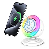 3 in 1 Magnetisches kabelloses Ladegerät mit Bluetooth-Lautsprecher & RGB-Stimmungslicht, 15 W Schnellladung für iPhone 12/13/14/15/16 (weiß)