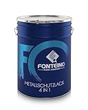 Fonteino Metallschutzlack 3in1 Metallfarbe Grundierung Rostschutzfarbe Decklack - Anthrazitgrau 2,5L