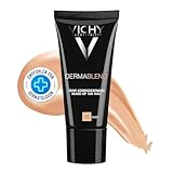 VICHY Teint-korrigierende, flüssige Foundation für normale bis unreine Haut, Deckt Rötungen und Unreinheiten ab, Ebenmäßiger Teint, Nicht komedogen, LSF35, Dermablend, Nude 25, 30 ml