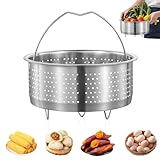 Kozdtiz Dampfgarer Einsatz Edelstahl 304, Dämpfeinsatz für Topf, 17.5 cm Dünsteinsatz für töpf, Siebeinsatz für Töpfe für Töpfe, Kochtöpfe, Schnellkochtopf Dünsten von Gemüse Früchte Eier silbrig